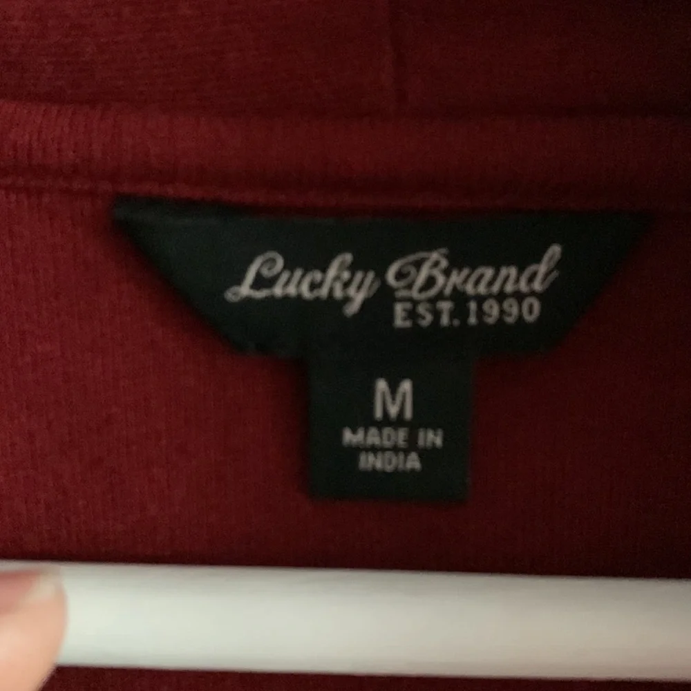 Lucky Brand *Flaw Cardigan Braid Knit Reddish Brown Medium Linen Blend Pockets